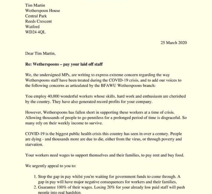 Letter to Tim Martin