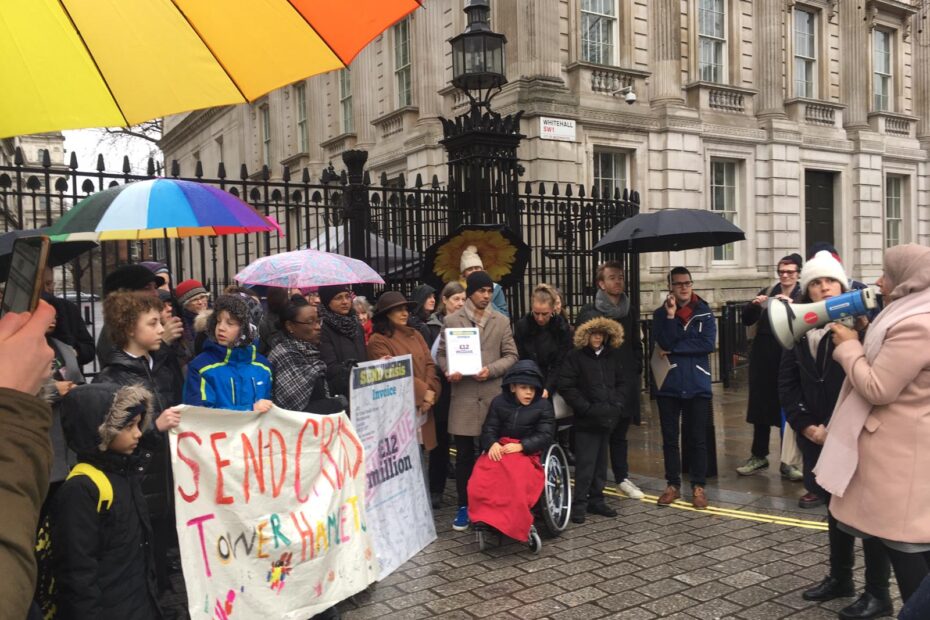 SEND campaign outside Downing Street