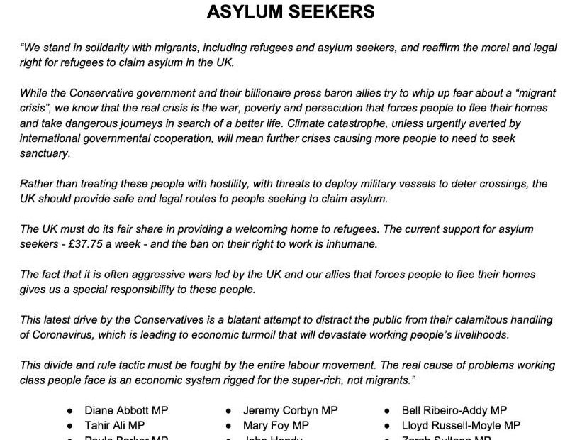 solidarity with migrants letter